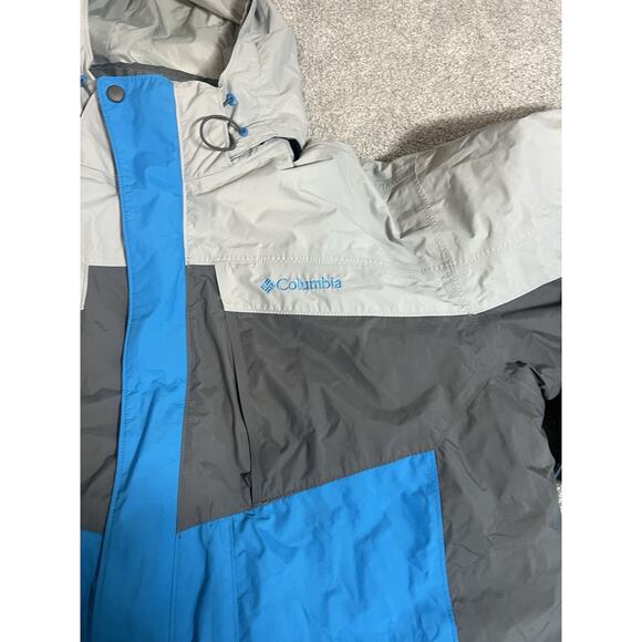 Columbia Omni-Heat Jacket Men 2XT Gray Blue Interchange Ski Snow Winter Coat - Picture 3 of 13